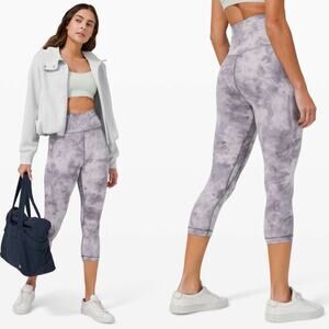 Lululemon Align Crop 21" Cross Waist Diamond Dye Stargaze Pitch Grey Size 4